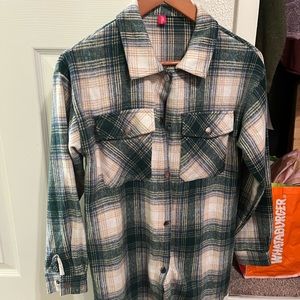 Fleece, button down flannel, womens